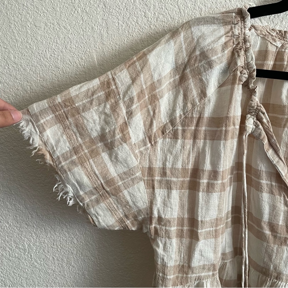 Pilcro Anthropologie Bette Babydoll Frayed Blouse - Picture 8 of 9